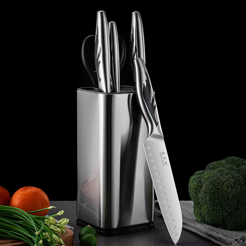 厂家现货批发不锈钢厨房菜刀切片刀6件套厨用刀礼品套刀 刀具套装