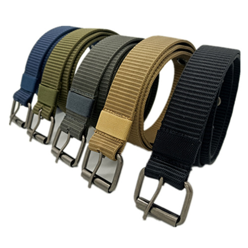 Nylon pin buckle belt, large eye canvas belt, military training student youth casual, strong and versatile tactical pants belt