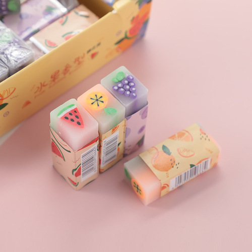 【Strictly Selected】Fruit Scent Rubber Eraser Cleans Without Leaving Marks Fruit Scent Rubber Eraser School Supplies for Students