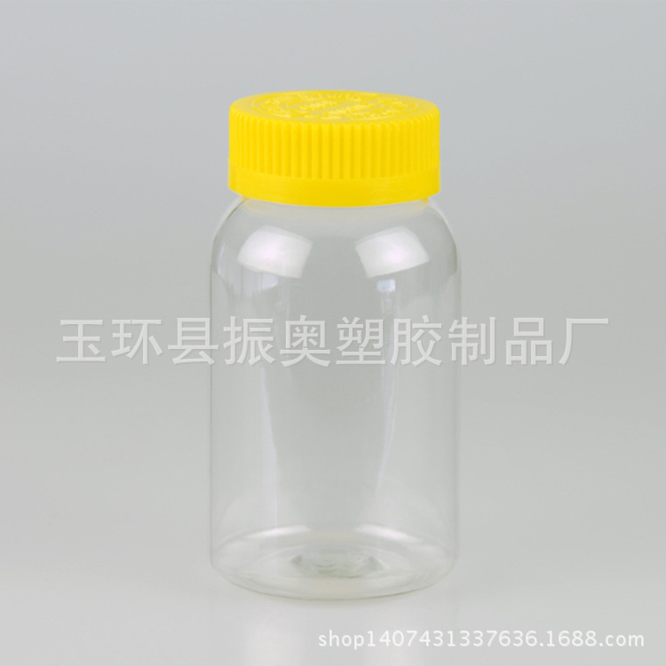 PET塑料矮胖瓶250ml食品软糖果药用保健品瓶压旋盖宠物密封包装批