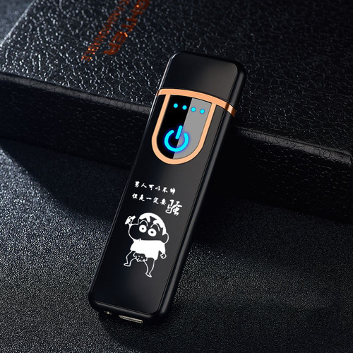 Plastic touch ignition lighter with charging fingerprint sensor windproof touch ultra-thin unisex creative lighter