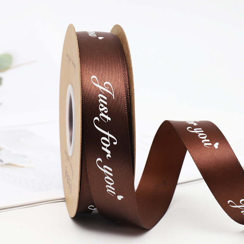 2,5 cm flor floral caja de regalo cinta de poliéster pastel DIY arco cinta sólo para usted letra inglesa cinta