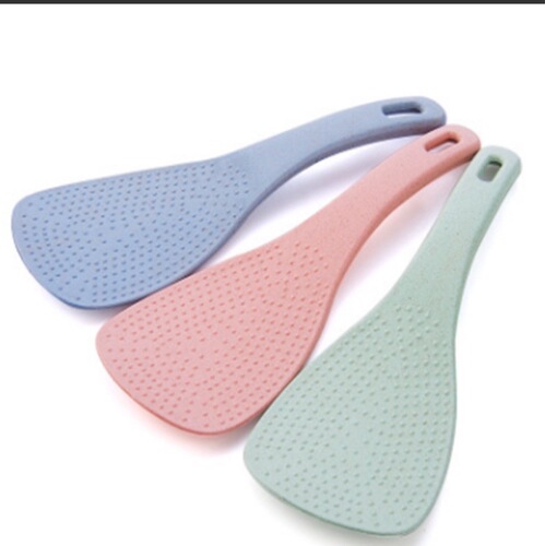 Kitchen supplies wheat straw rice spoon, plastic rice spoon with handle, rice cooker rice shovel