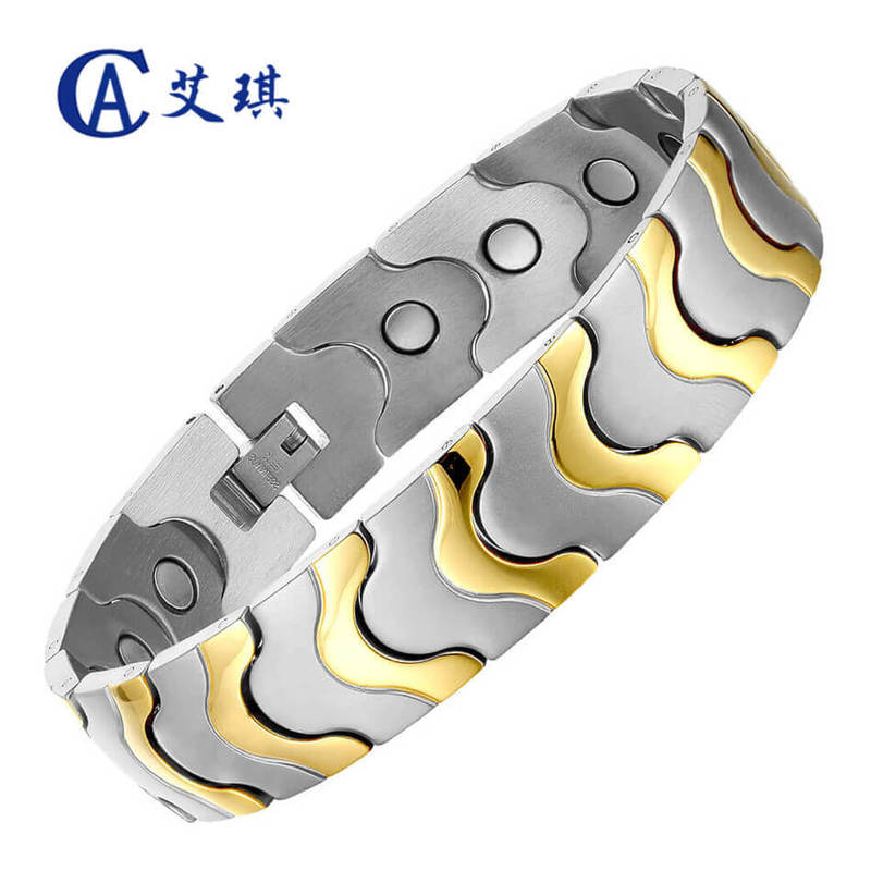 Spot Wholesale Stainless Steel Bracelet Men's Wide Magnet Energy Titanium Steel Bracelet Niche Design Magnetic Stainless Steel Bracelet