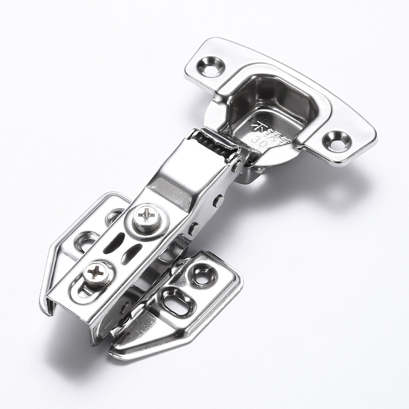 Bisagra hidráulica de acero inoxidable con amortiguación y rebuffeo para un funcionamiento silencioso, bisagra reforzada para puertas de armarios y gabinetes, bisagra desmontable para puertas de muebles.