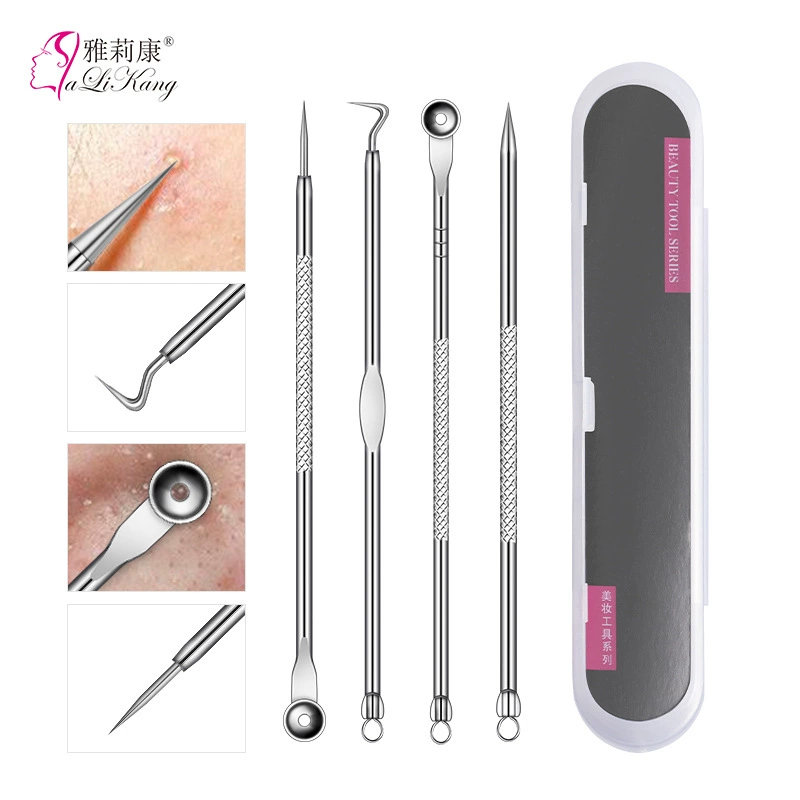 Фабричная direct поставка acne clip клип пневматическая игла 4 шт из нержавеющей стали черная головка игла двойная головка акне игла инструмент красоты