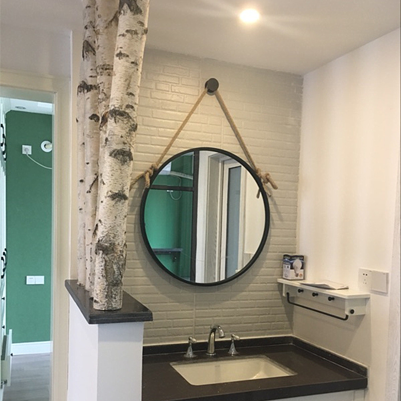 Modern home wall-mounted bathroom mirror bathroom wash basin bathroom mirror Hotel B & B decoration hanging mirror round mirror