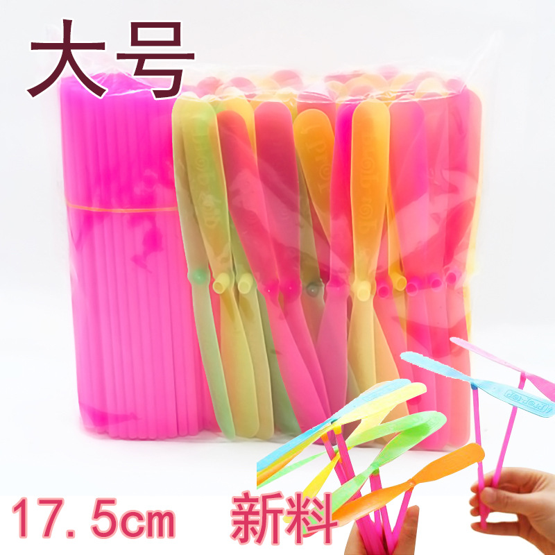 Gran nuevo material 17,5 cm Flying Fairy plástico bambú libélula mano frotar bambú libélula código de exploración regalo al por mayor