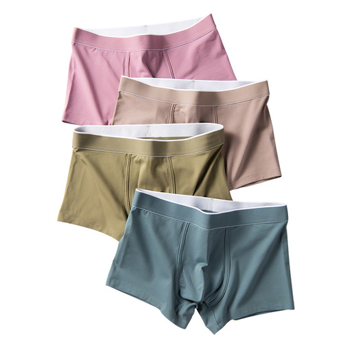 Spring and summer new underwear men's pure cotton boxer briefs mid-rise solid color men's underwear wholesale seamless underwear for men