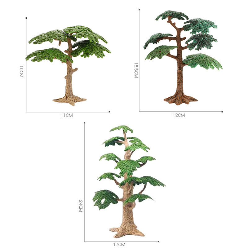 Transfronterizos creativos dinosaurios mundo micro paisaje simulación árboles diy plato de arena hecha a mano planta árbol modelo de decoración