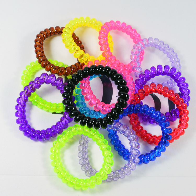 大号日韩小清新电话线发圈 彩色皮筋批发 糖果色ins风头绳发饰