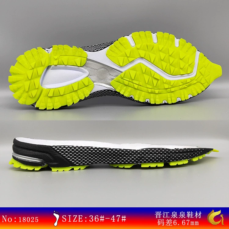 Quanquan материал для обуви фабрика оптовая продажа Спорт Плюс размер подошва верхняя картина электрическая резьба марафон бег Мужская обувь женская подошва