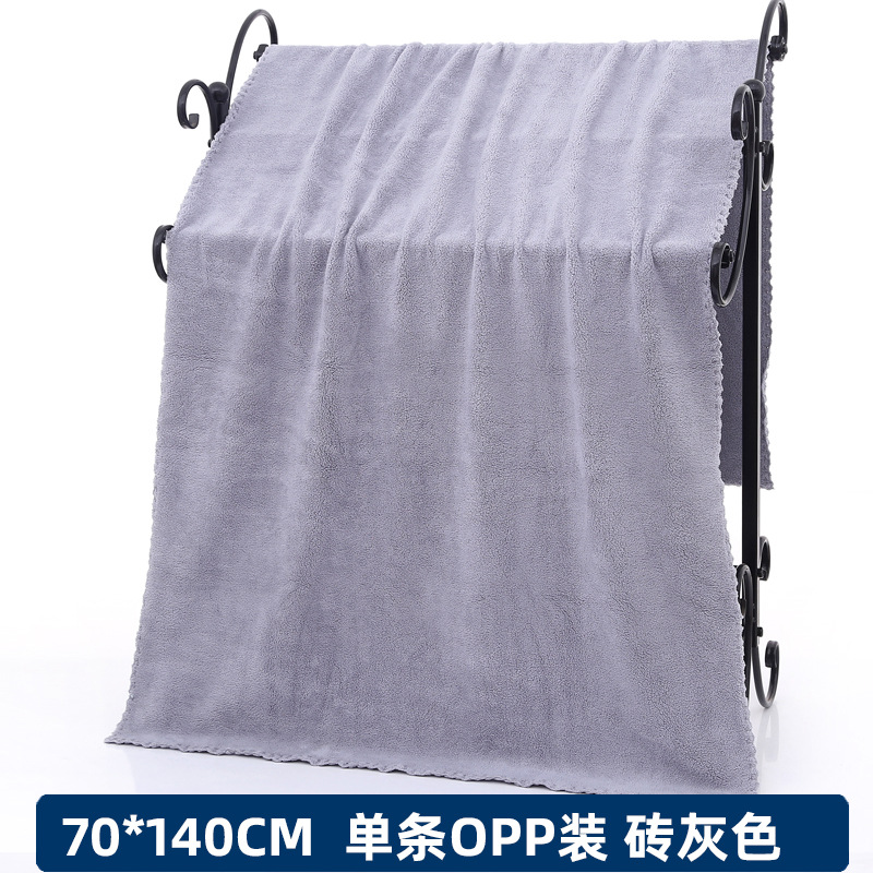 산호 양털 레이스 목욕 수건 벽돌 그레이