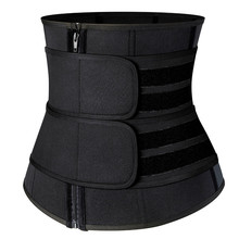 跨境双腰带束身衣暴汗束腰封氯丁橡胶魔术贴hot shaper潜水料拉链