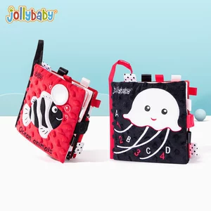 Jollybaby черный и белый красный визуальный ткань книга