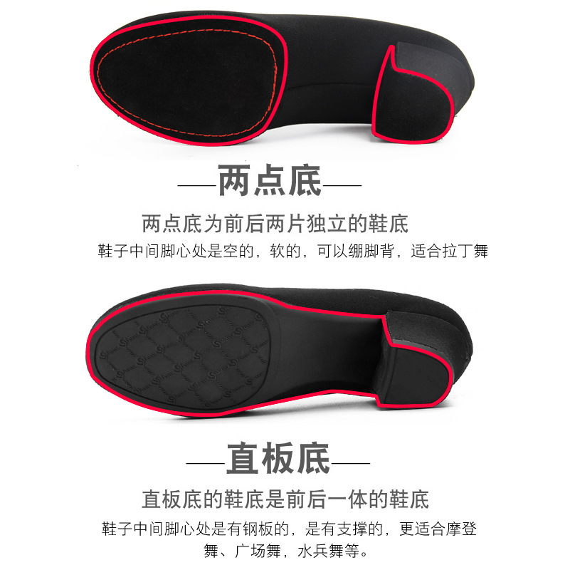 Yimeihan zapatos de baile latinos para adultos, zapatos de ballet cuadrados negros para mujeres, zapatos de baile de camaradería