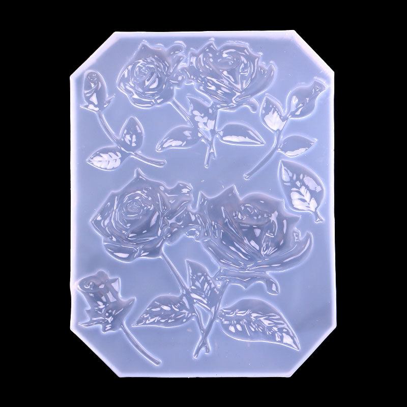 DIY cristal epoxi UV pegamento espejo hecho a mano flor de cerezo Rosa trébol llavero pendientes accesorios joyería molde