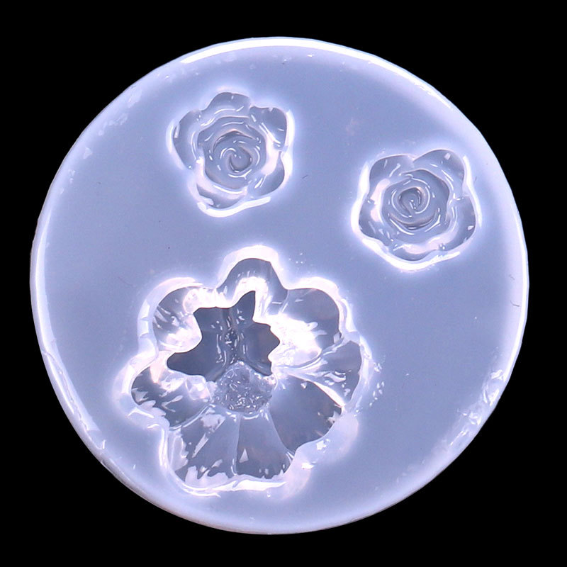 DIY cristal epoxi UV pegamento espejo hecho a mano flor de cerezo Rosa trébol llavero pendientes accesorios joyería molde