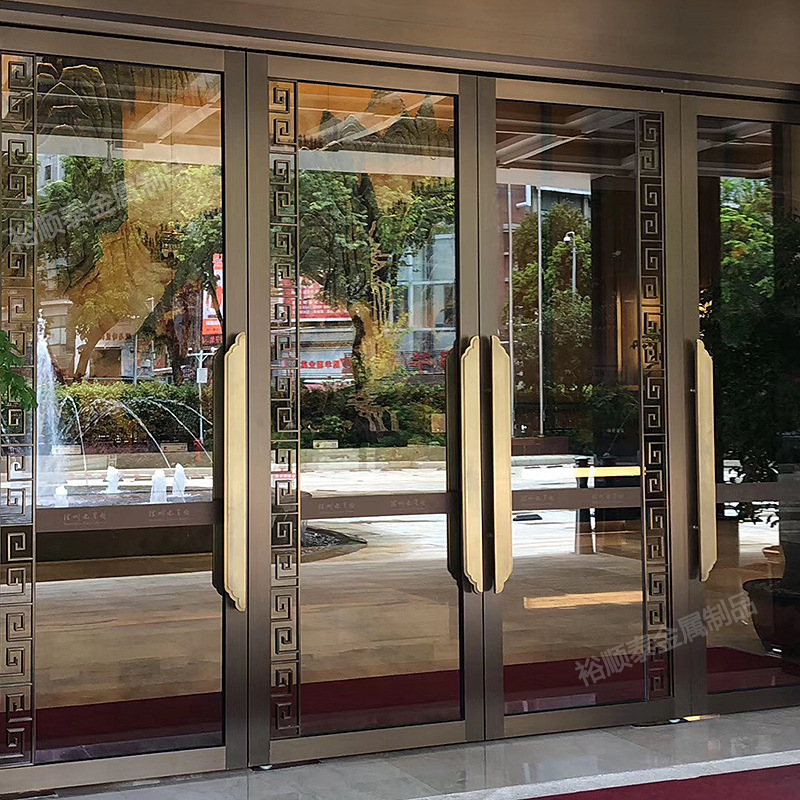Luxury Hotel Banquet Hall Stainless Steel Door Manufacturer Sales Department Engineering Sliding Tempered Glass Door