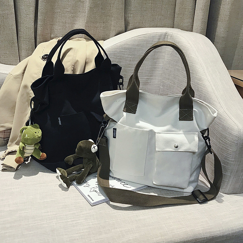 Bag Women's 2023 New Fashionable Korean Style Fashionable Tote Canvas Bag All-match Crossbody Bag Large Capacity Shoulder Handbag Bag Women's 2023 New Fashionable Korean Style Fashionable Tote Canvas Bag All-match Crossbody Bag Large Capacity Shoulder Handbag