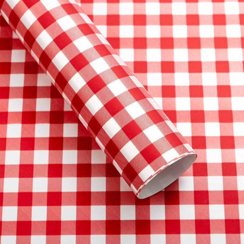 Papel de regalo de flores a prueba de agua Papel ouya retro fresco Plaid bouquet papel de embalaje floral verano Plaid papel de regalo