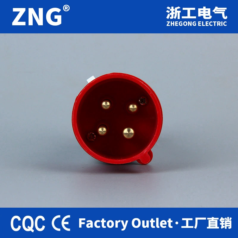 IP44 Mingjian индустриальная розетка 4-ядерная 16A трёхфазное 380V литьё Injection, авиационный разъём 16A4P