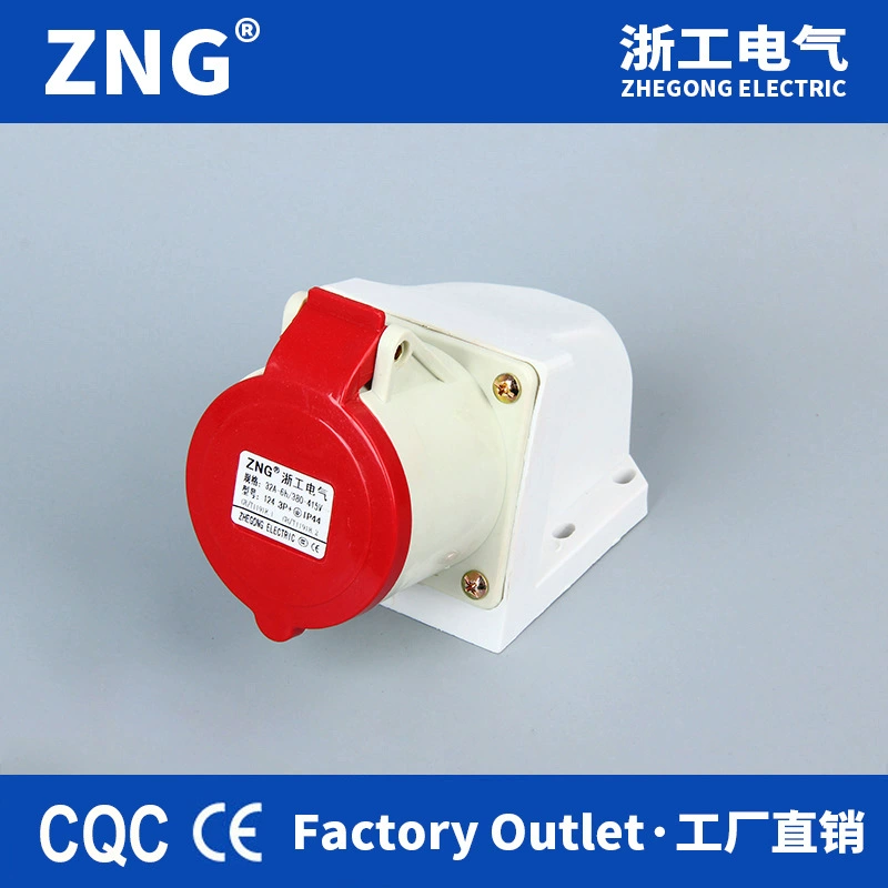 IP44 Mingjian индустриальная розетка 4-ядерная 16A трёхфазное 380V литьё Injection, авиационный разъём 16A4P