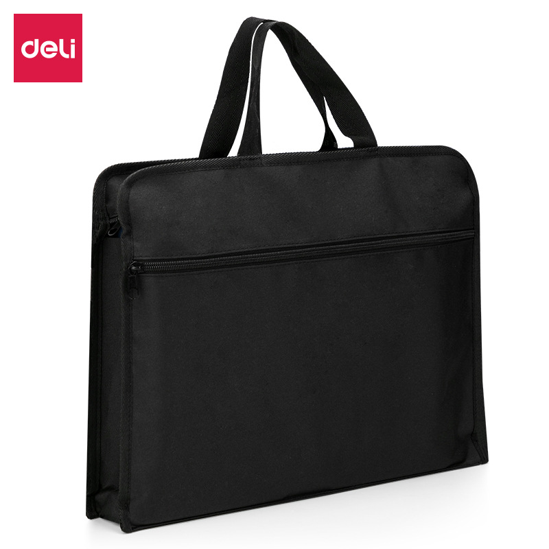 Deli 63753 Portable pull chain bag Oxford cloth A4 handbag information archives collection business zipper briefcase 5