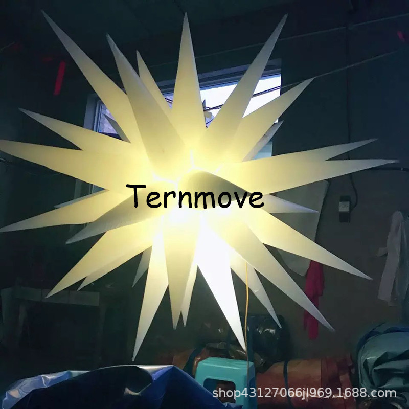 圣诞节发光星星月球气模充气七彩圆形球舞台装饰发光道具发光星星