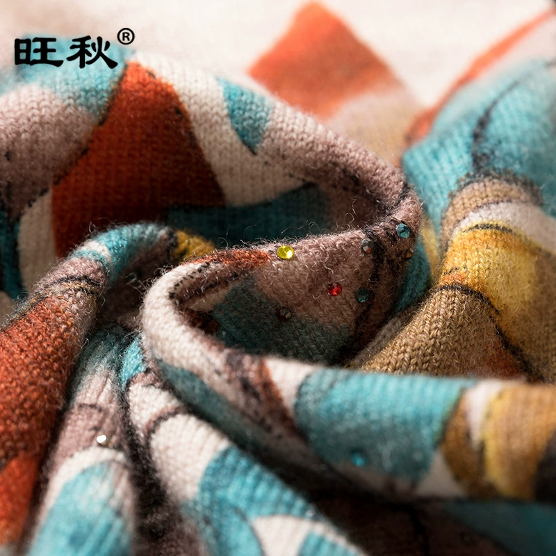 Вязаный свитер, куртка, Woolen кардиган, длинный рукав, круглый ворот
