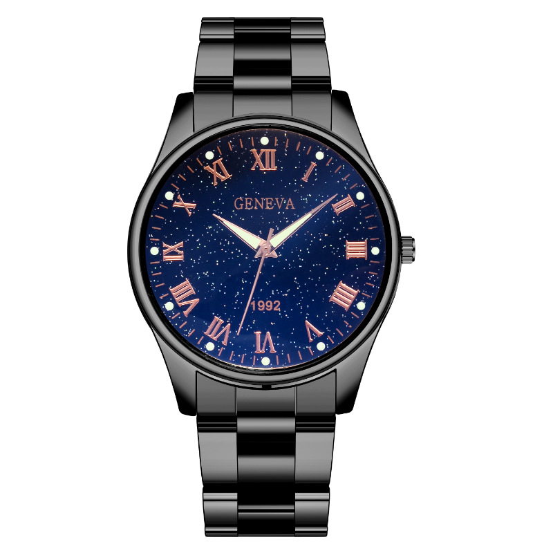 Tiktok Cross-Border Hot-Selling Supply Source Three-Eye Pointer Business Steel Band Men's Watch Luminous Roman Numeral Men's Watch Wholesale