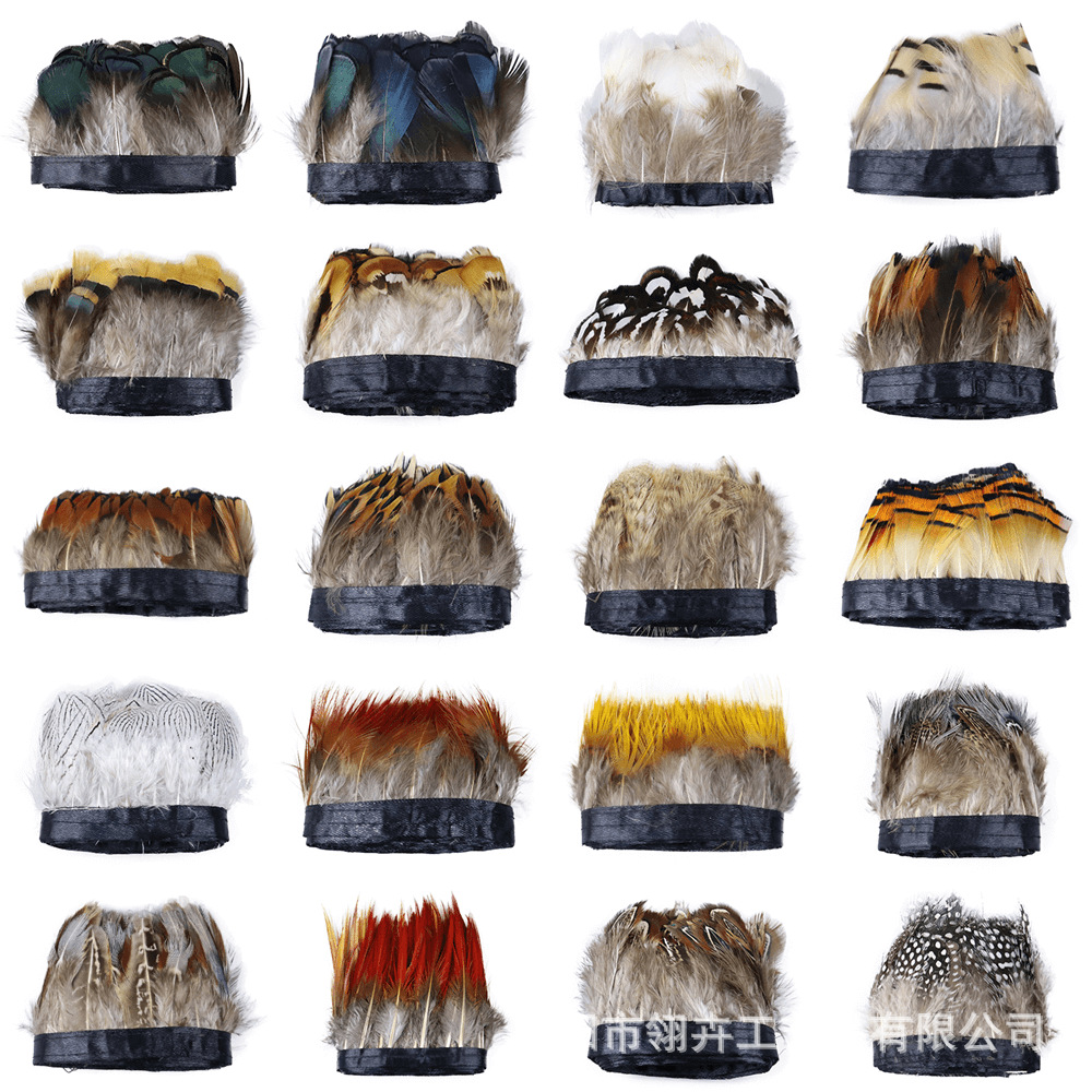 义乌货源天然野鸡毛布带服装配饰家装舞台装修辅料羽毛花边