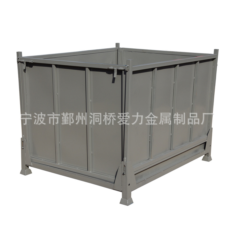 重型金属物料周转箱物流转运料箱铁皮箱工业零件筐铁屑车防锈耐用