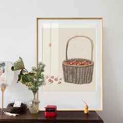 Create a custom size, minimalist wooden grain aluminum picture frame with a thin border for hanging wall posters