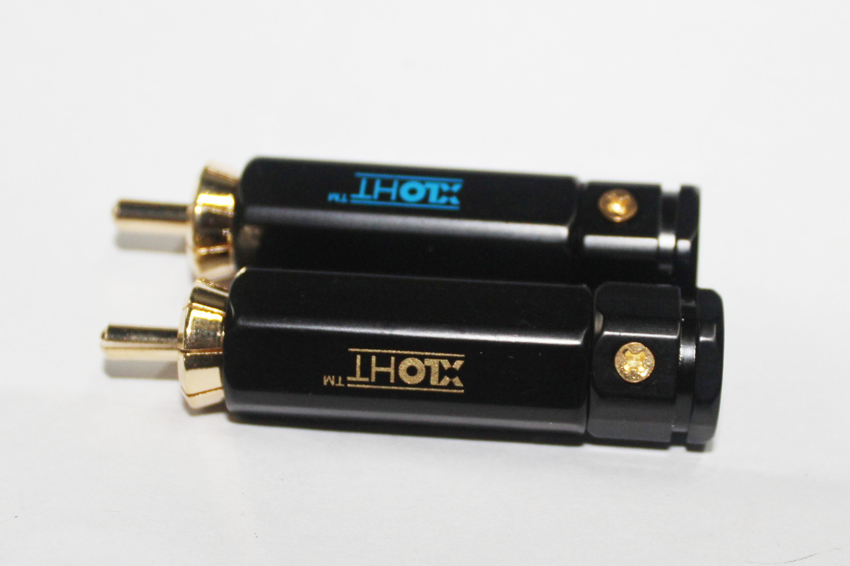 全新XLOHT功放插头 黑色莲花插头 端子插头无氧铜9MM 可以调松紧