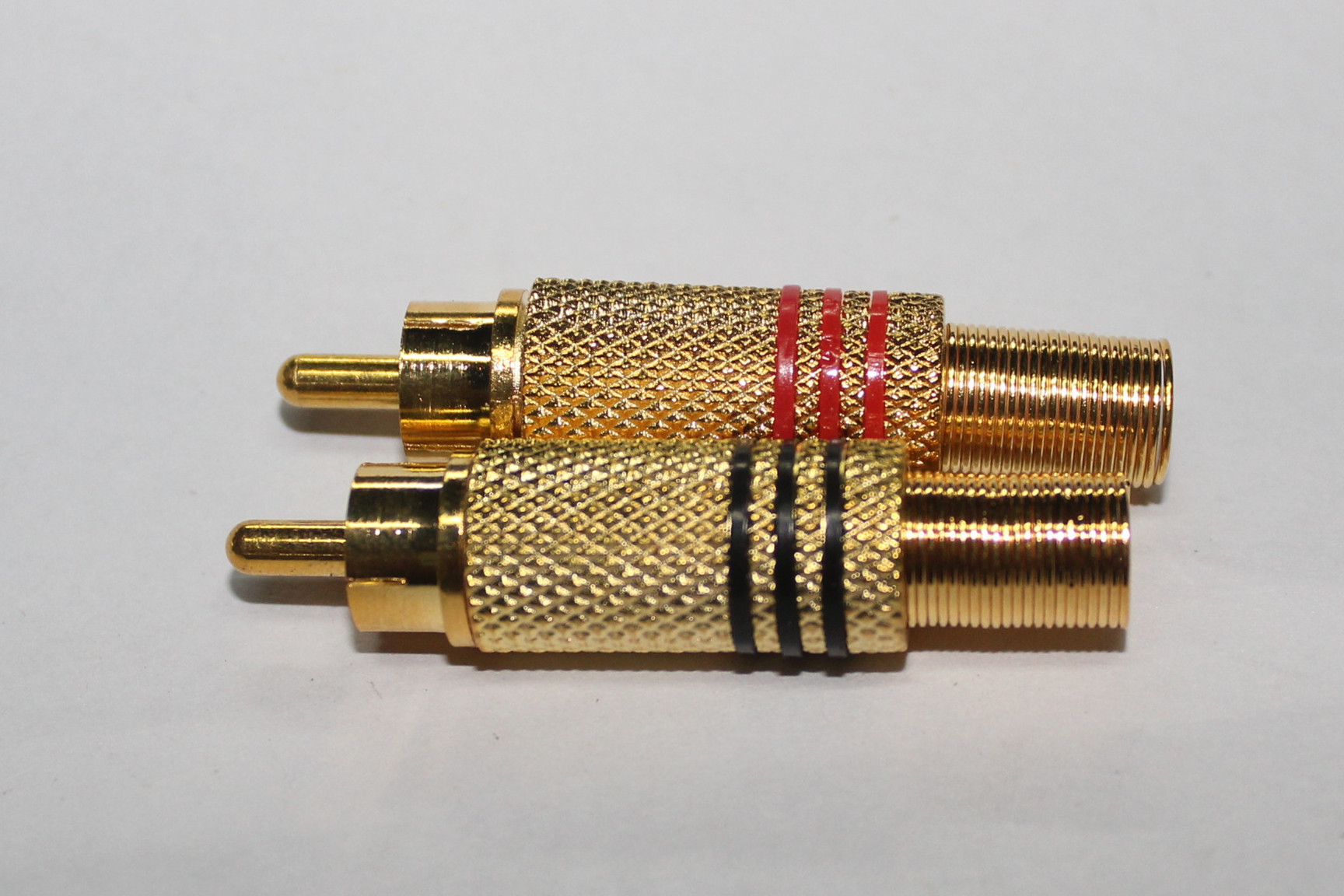 镀金装接式RCA莲花插头 金属音视频插头