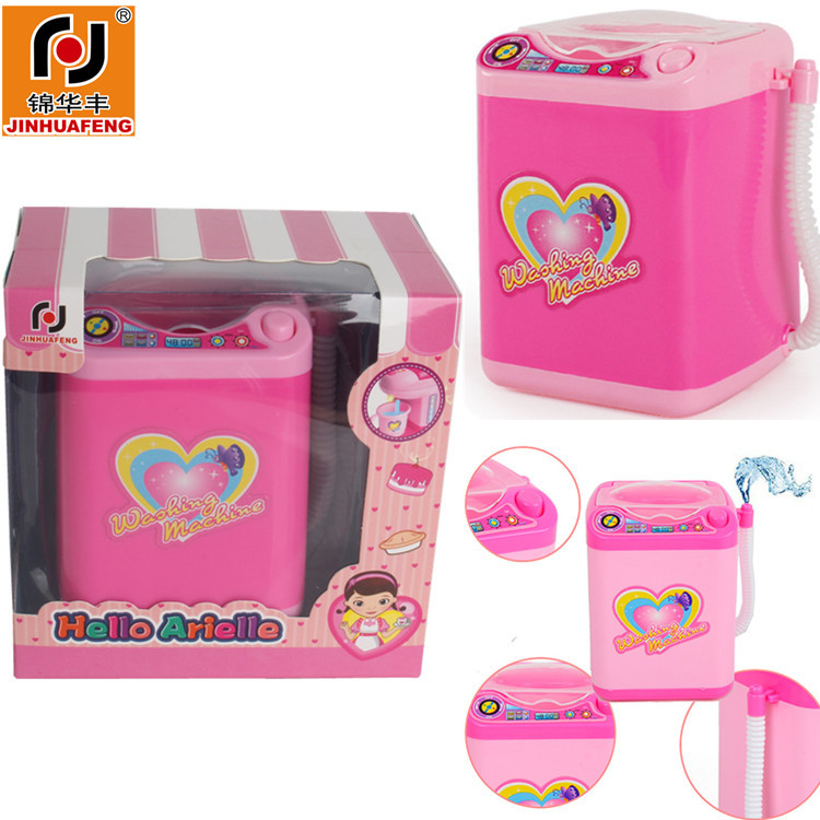 Mini lavadora eléctrica simulada para niños de Amazon, cepillo de maquillaje, juguete de simulación para niñas para puestos de mercado y mercados nocturnos.