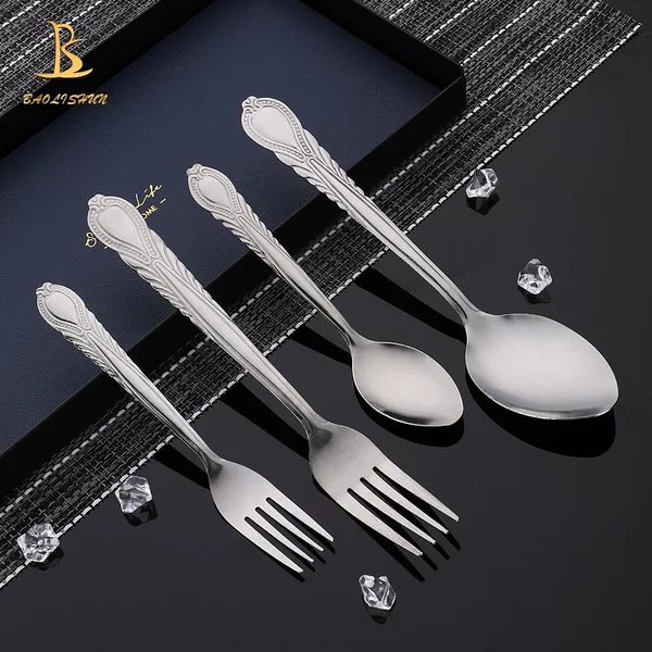 Factory wholesale restaurant hotel stainless steel tableware student canteen soup spoon steak fork spoon chicken tail fork spoon