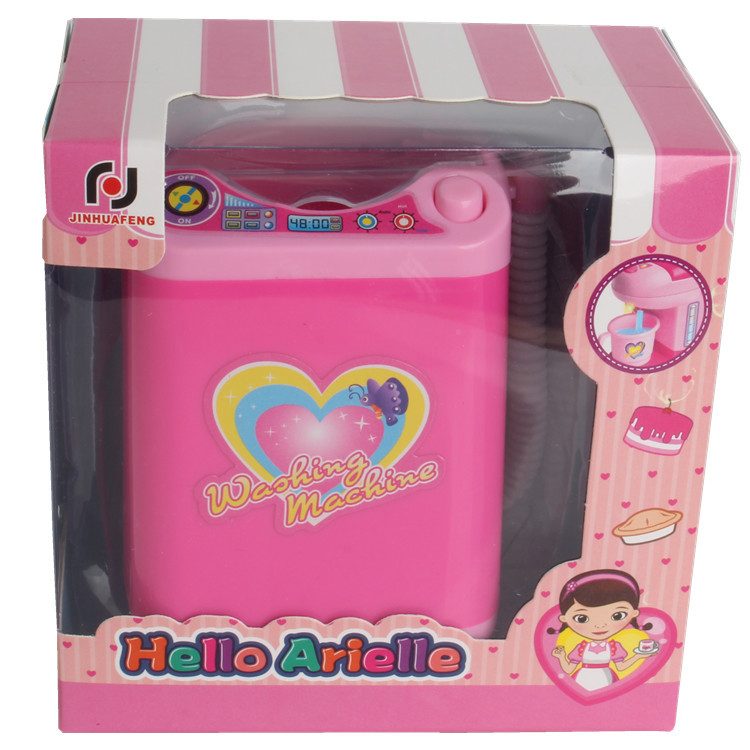 Mini lavadora eléctrica simulada para niños de Amazon, cepillo de maquillaje, juguete de simulación para niñas para puestos de mercado y mercados nocturnos.