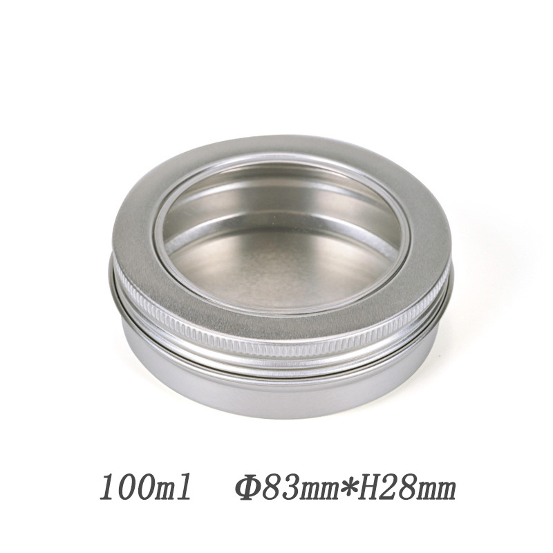 100ml铝盒 化妆品首饰项链手链胸针胸贴金属罐乳贴盒开窗螺纹铝罐