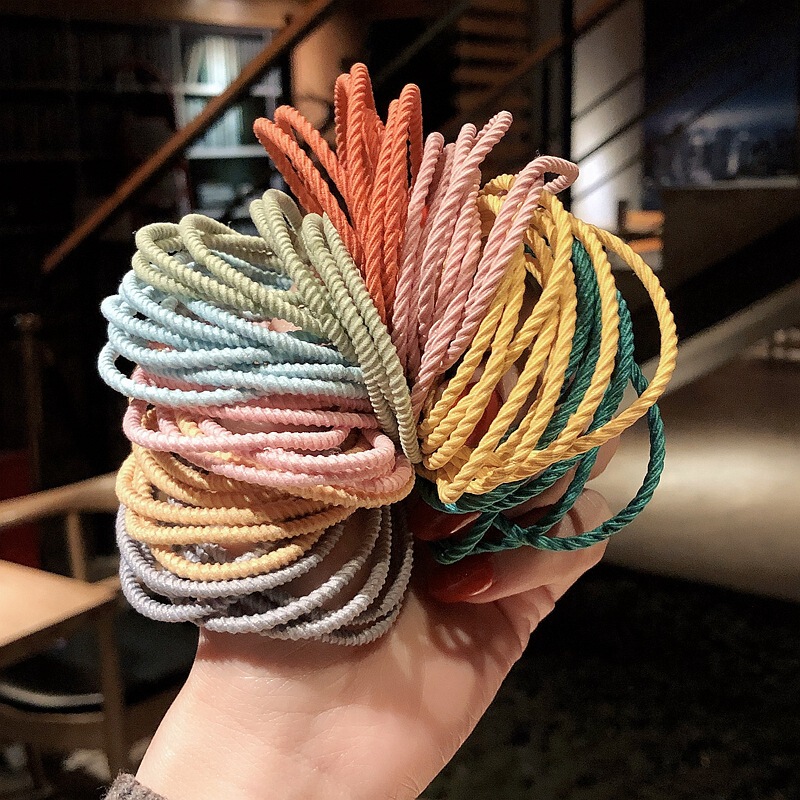 Korean Style Simple Ins Style Hair Tie, High Elasticity, Thin Viscose, Seamless Threaded Rubber Band Leather Case, Fashionable and Versatile Korean Style Simple Ins Style Hair Tie, High Elasticity, Thin Viscose, Seamless Threaded Rubber Band Leather Case, Fashionable and Versatile