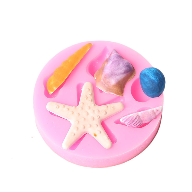 Marina Shell molde de silicona decoración de la torta molde torneado Concha azúcar chocolate galleta pastelería hornear molde de silicona