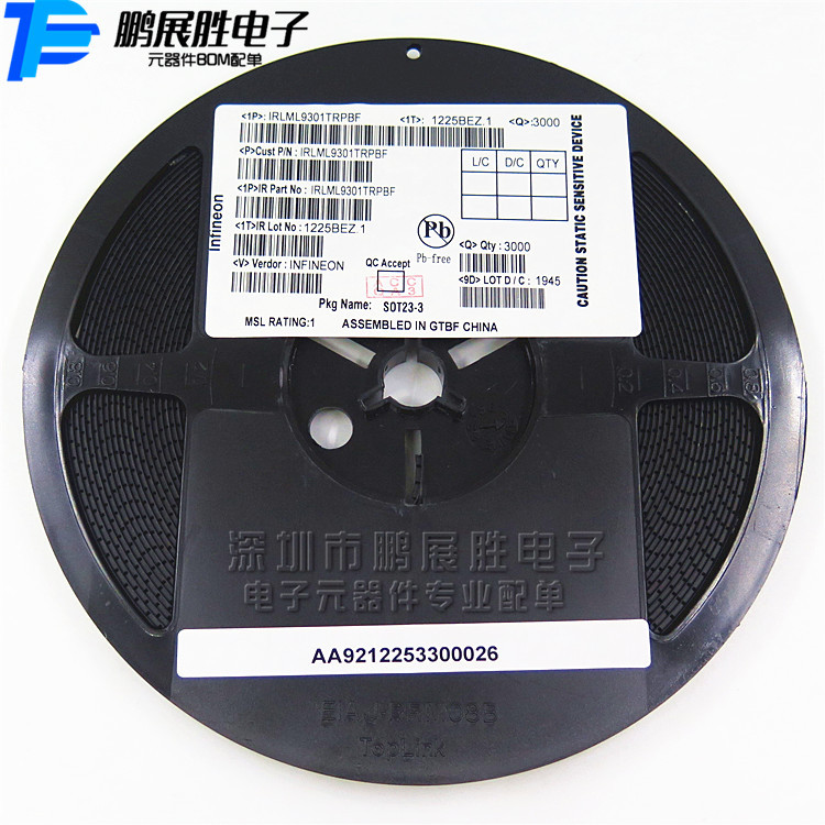 IRLML9301TRPBF 丝印P7GTR SOT-23 MOSFET P沟道 -30V/-3.6A