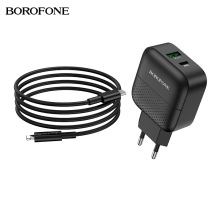 Borofone BA46A卓达PD+QC3.0充电器 USB欧规旅行手机快速充电套装