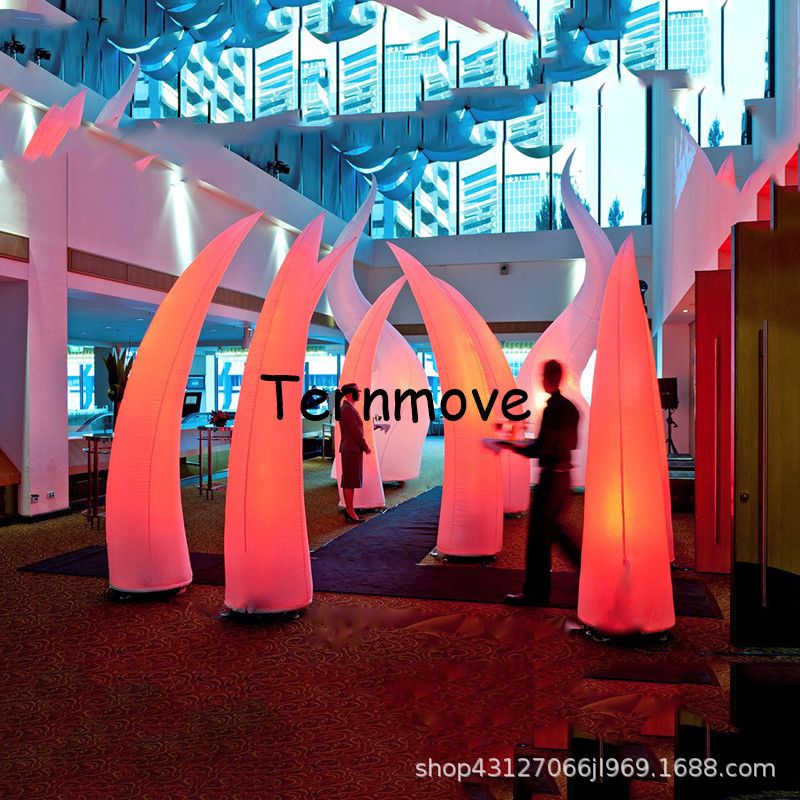 充气发光牛角充气夜光发光象牙充气弯锥发光LED tusk ivry气柱