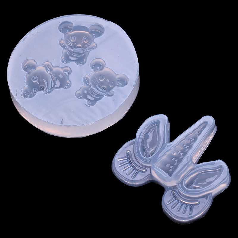 Espejo ratón unicornio forma epoxi molde de silicona creativo DIY teléfono móvil Shell parche llavero accesorios Decoración
