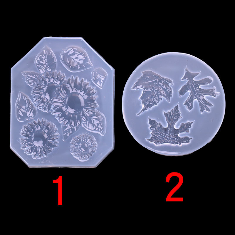 DIY cristal epoxi molde patrón europeo hoja girasol forma decoración espejo epoxi Mesa accesorios molde