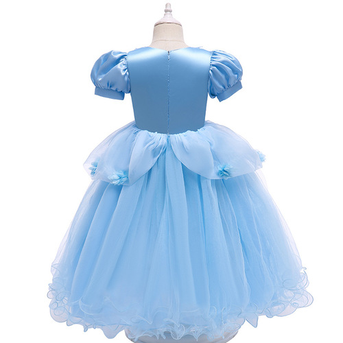  Cinderella Summer Short-Sleeve Princess Children's Dress Export Children's Wear Girls' Formal Dress Girl Dress Dress