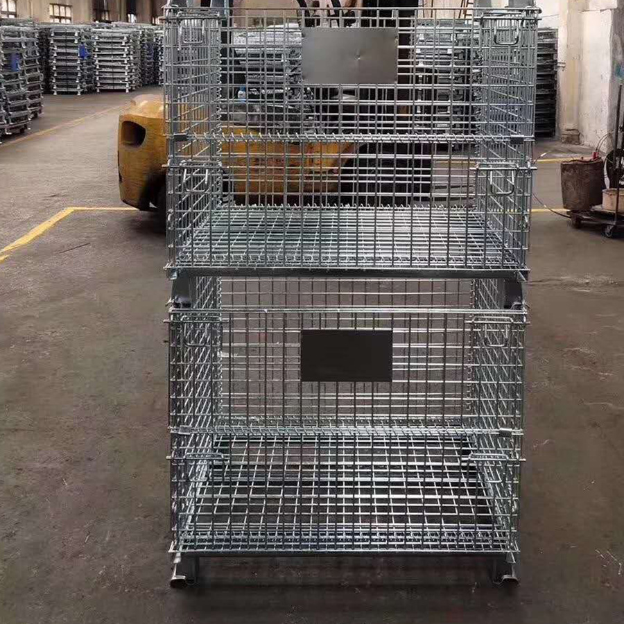 折叠式镀锌笼蝴蝶笼网格笼网格周转箱物流周转箱车间备料仓储笼