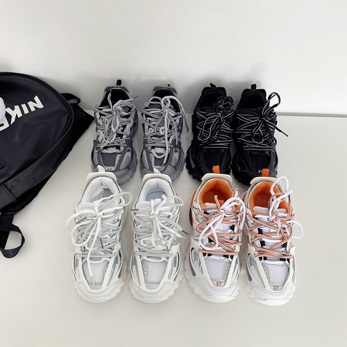Shoes for women  new versatile thick-soled dad shoes ins trendy Hong Kong style street photography student casual couple sneakers